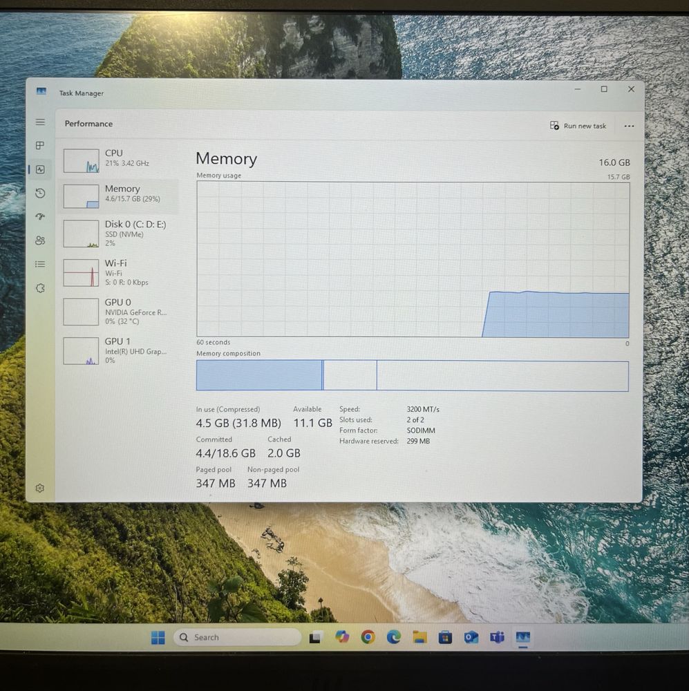 Геймърски лаптоп Intel Core I7 11800H, RTX 3060 6GB, 16GB ram, 1TB SSD