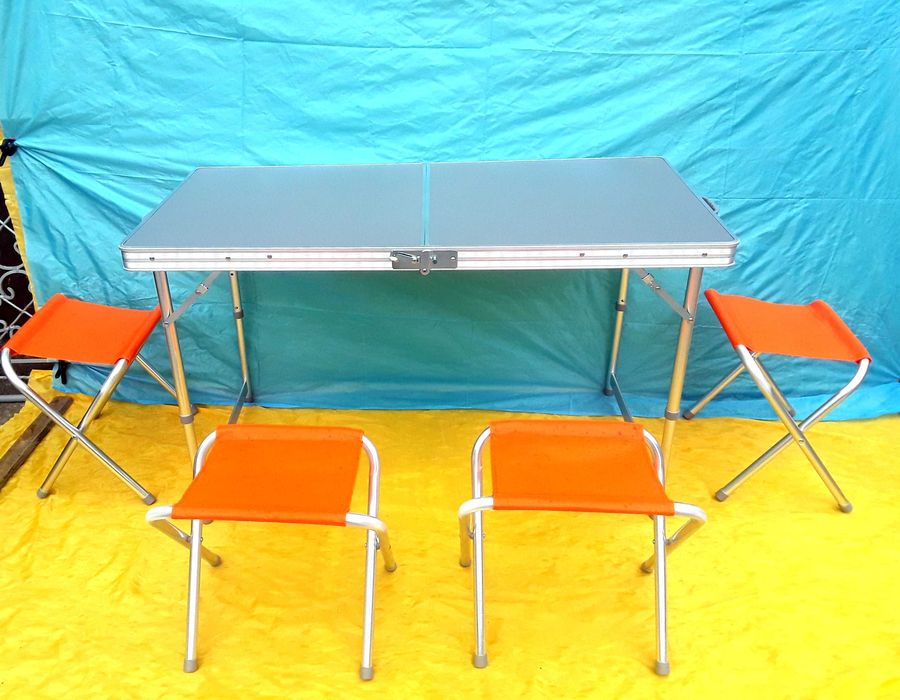 Set MASA cu 4 scaune pliabile pentru camping, picnic NOU - 195 Lei