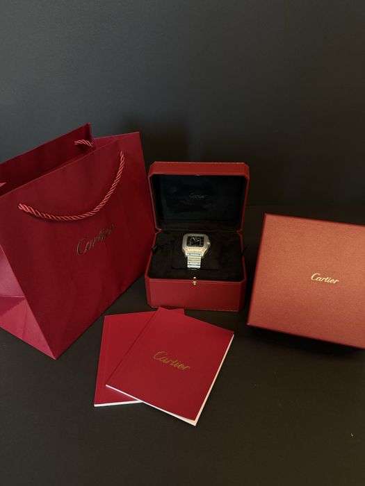 Ceas Cartier Santos L Black Dial
