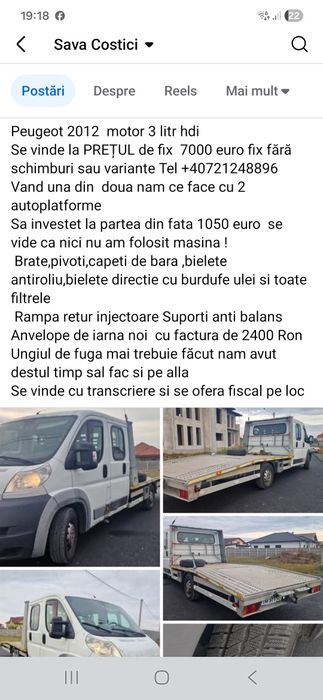 Se vinde Fără schimburi sau variante  Peugeot 2012 3 litr hdi