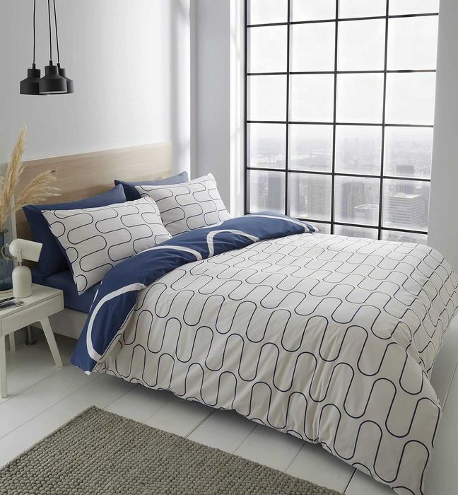 Комплект завивки Catherine Lansfield Linea UK тъмносин