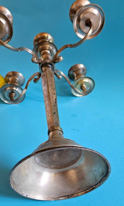 Голям  посребрен свещник