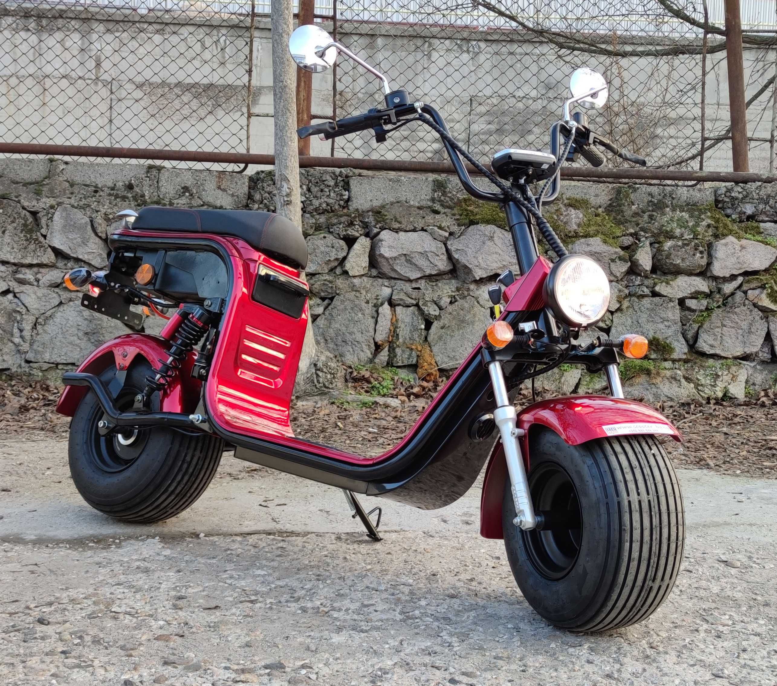 Електрически скутер Чопър HR8-1 1500В 12A/h червен металик