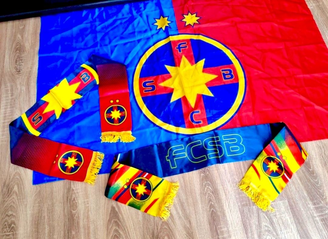 Set 2 eșarfe FCSB sau Esarfa FCSB + Steag FCSB  la alegere SET