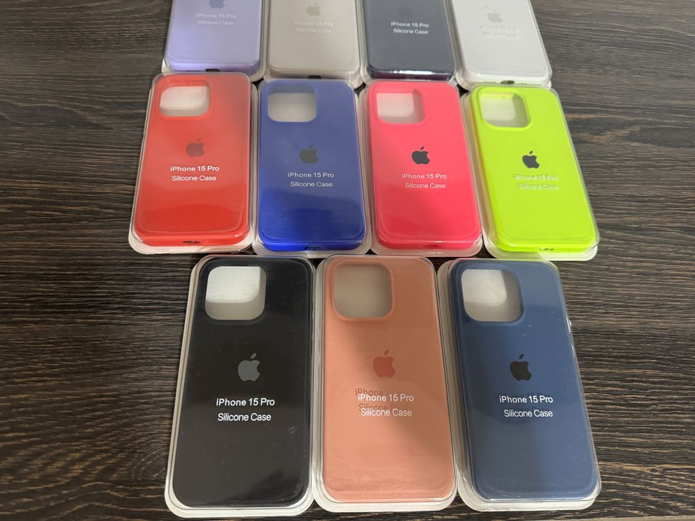 Husa Apple Gri Negru Alb Roz iPhone 15 Pro Max, 15 Pro, 14 Pro Max