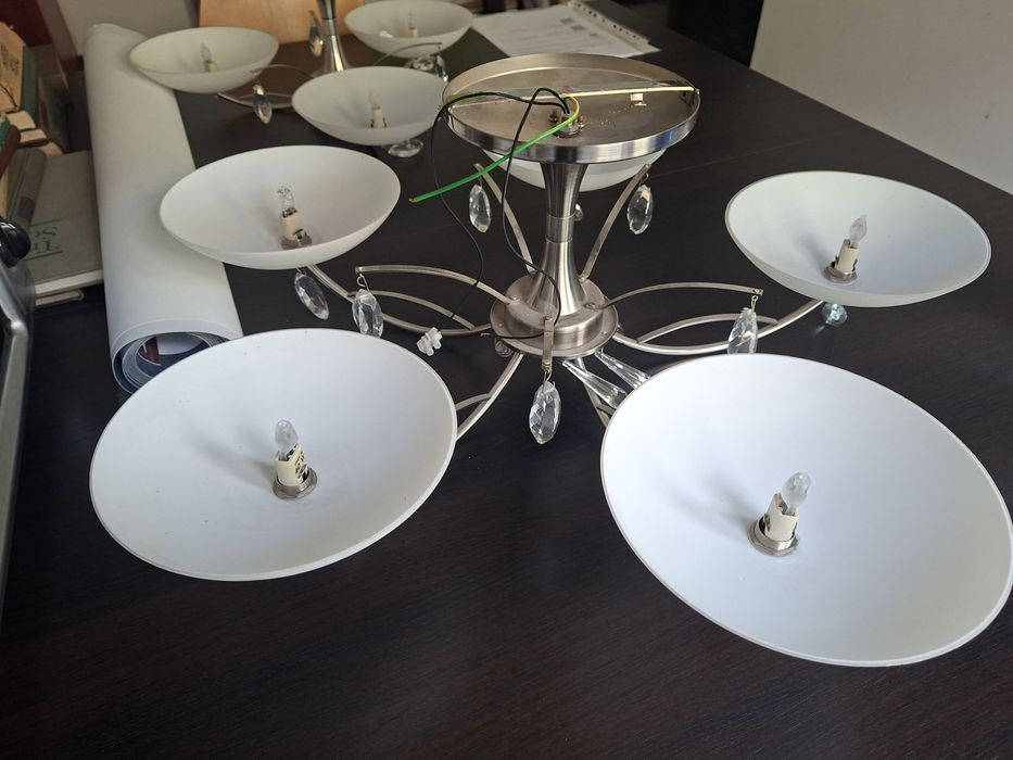 Стъклен полилей с висулки -  2 броя