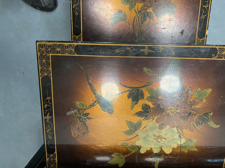 Троен сет японски маси изрисувани ръчно