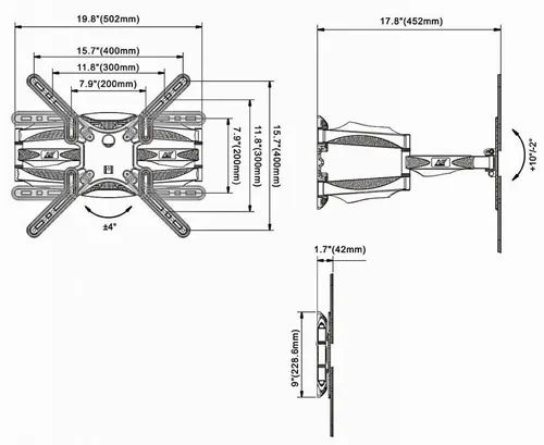 Kронштейн Наклонно-поворотный  North Bayou NB P5 40-70