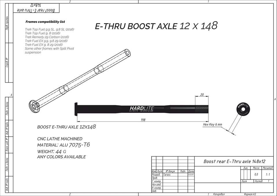 Ax MTB butuc spate 12x142, 12x148 (boost), 30-33 gr.