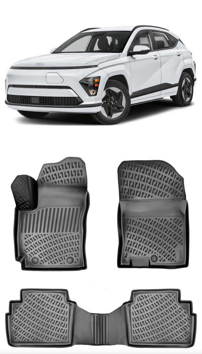 Гумени стелки RizLine съвместими с Hyundai Kona Хибрид след 2023 г.