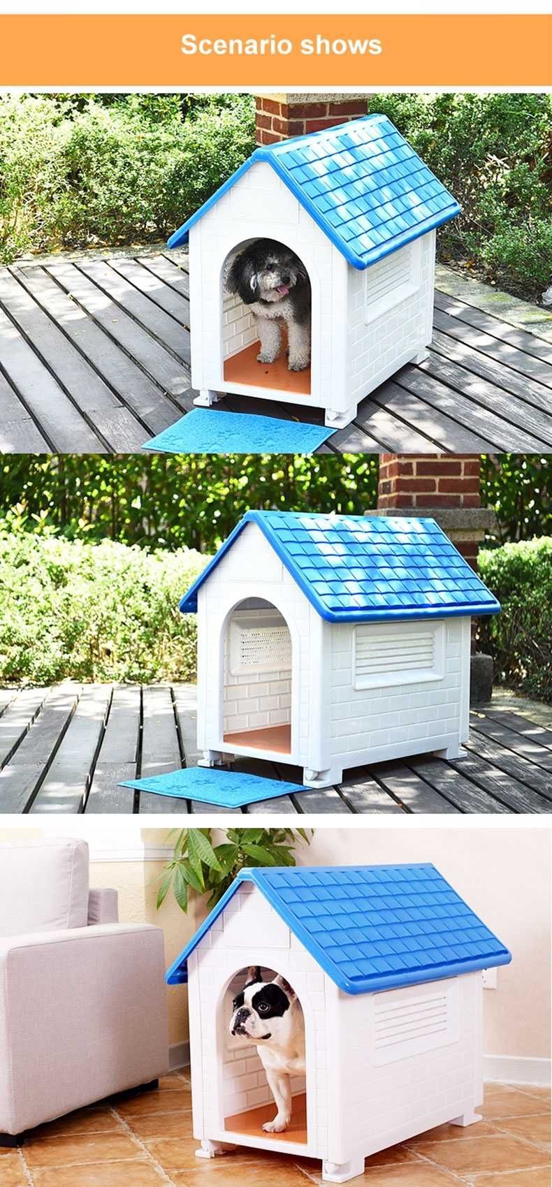 НОВА Добре вентилирана изолирана Пластмасова Къща колиба за куче котка