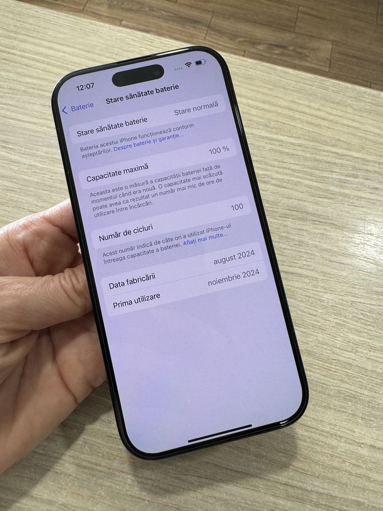 iPhone 16 Pro, 128GB, 5G, Black Titanium, Impecabil, CA NOU, Garantie!