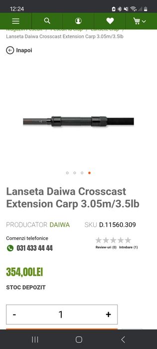 Set 2 lanswte crap daiwa crosscast extension de  3m/3,5lb. Noi