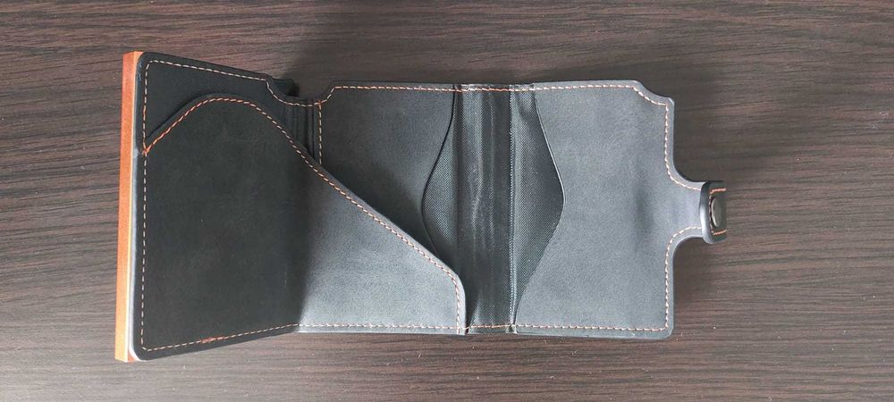 Portofel Slim BEWMER - Card Holder RFID, anti-clonare, buzunar monede