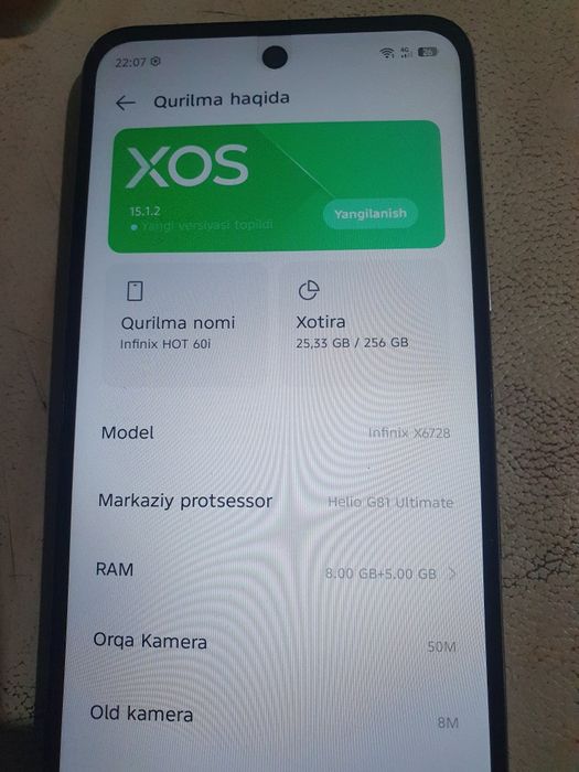 infinix hot 60i yangi