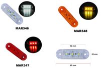 3 LED Страничен маркер токос габарит бус платформа ремарке 12V-24V
