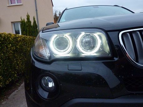 Kit Lupe BMW X1/X3 Lupe Bixenon+Xenon Canbus+Angel Eyes Alb