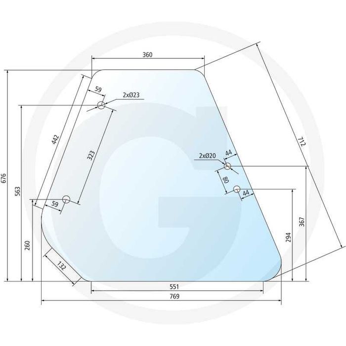 Geam lateral fiat / Geam cabin tractor fiat / geam lateral fiat