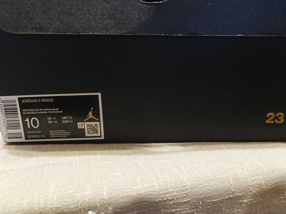 Jordan 6 rings white/marina blue