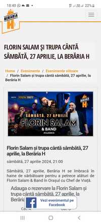 Vand 4 invitatii la spectacolul lui Florin Salam de la Beraria H