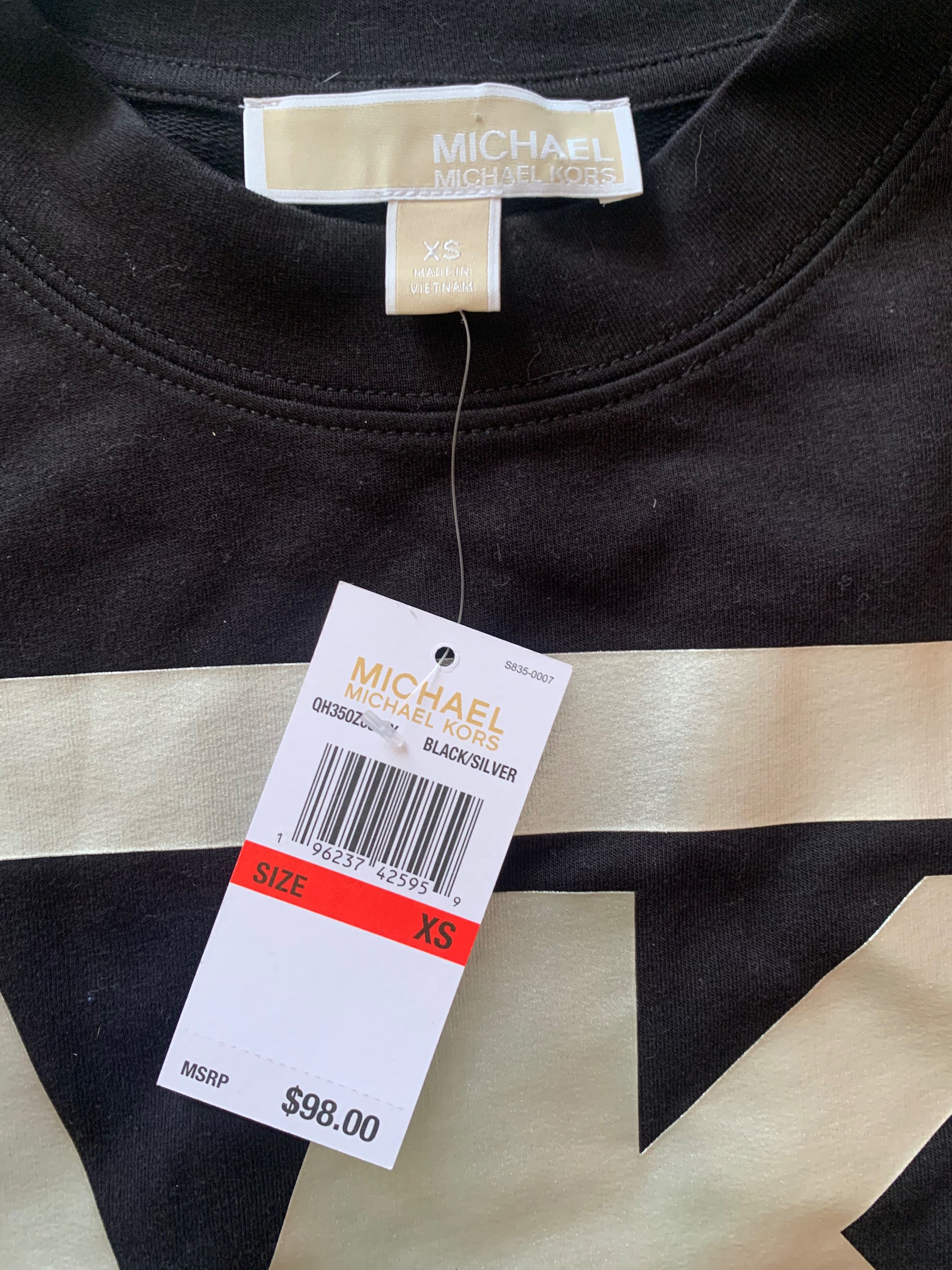 MICHAEL KORS women`s crew sweatshirt Pullover big MK Logo
