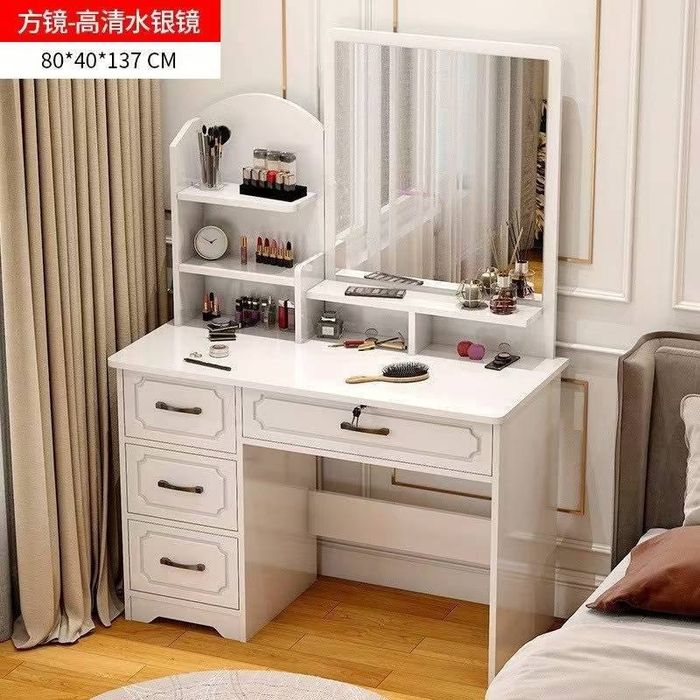 Туалетный столик с зеркалом 80×40×137 см, белый цвет