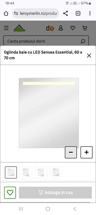Oglinda baie cu lumină 60x70
