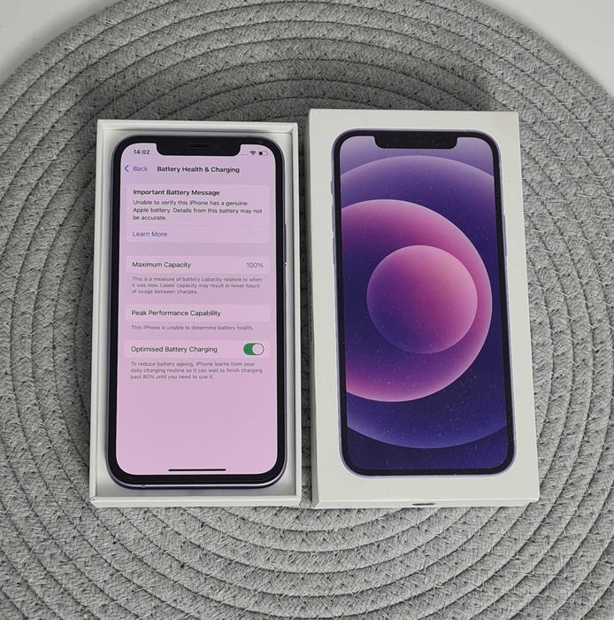 iPhone 12 Violet, 64 GB, Baterie noua 100%, liber de retea