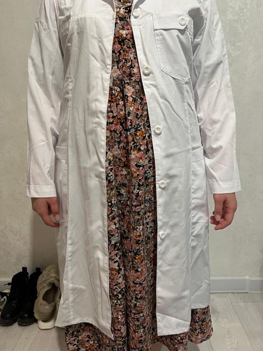 Халаты медика белый розовый