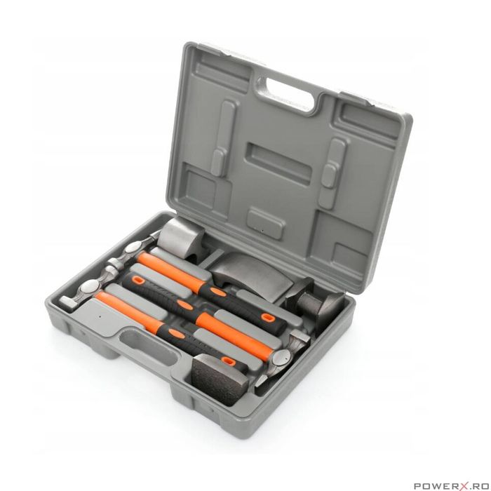 Trusa tinichigerie auto, set ciocane si nicovale, 7 piese, Kraft