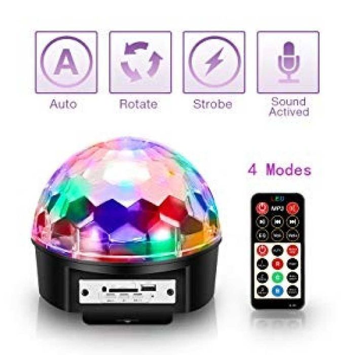 Декоративна Парти лампа, Диско лампа с дистанционно + подарък флашка