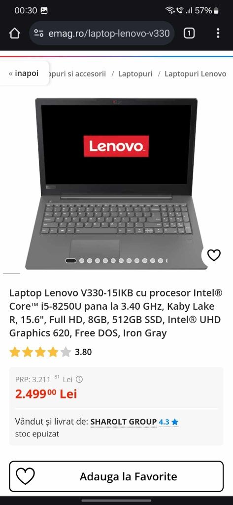 Laptop lenovo impecabil