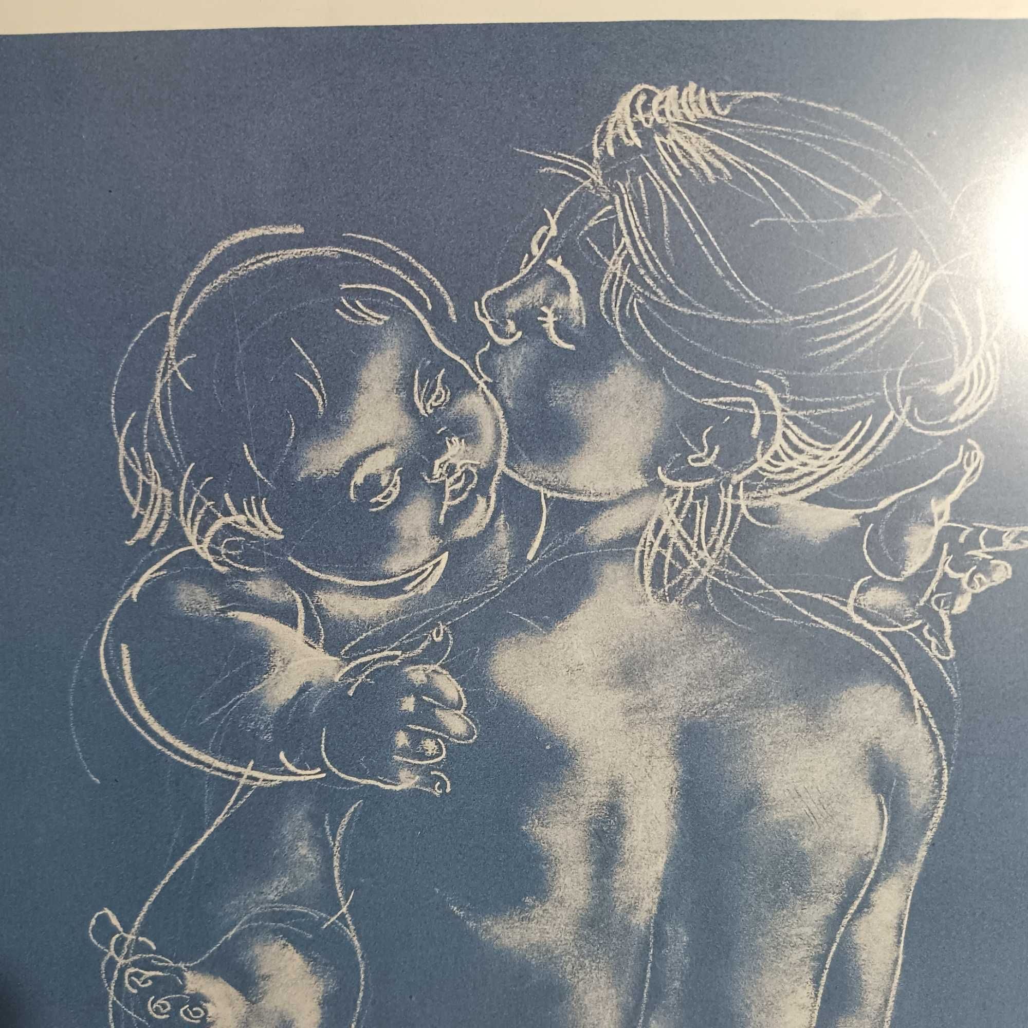 Tablou gravura Mama si Copilul, Art Deco Modernist, vintage, colectie