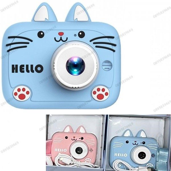 Детски фотоапарат, с калъфче, HELLO, 2 цвята
