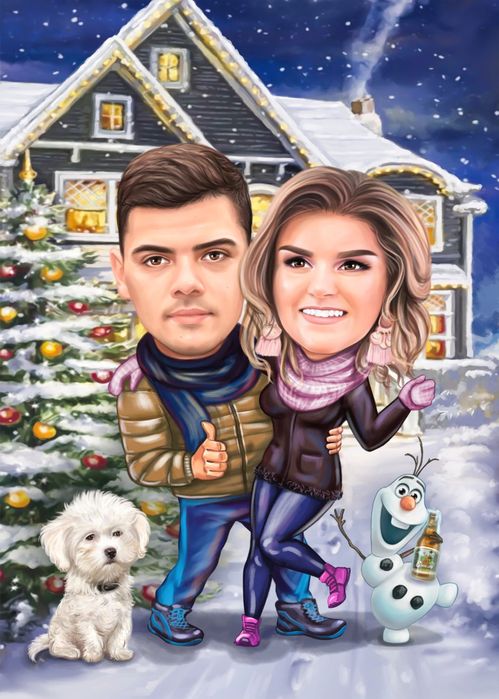 Коледен Подарък Карикатура по Снимка-Перфектният Подарък за Празниците