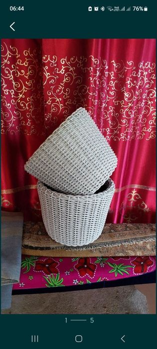 Кашпо садовое из ротанга