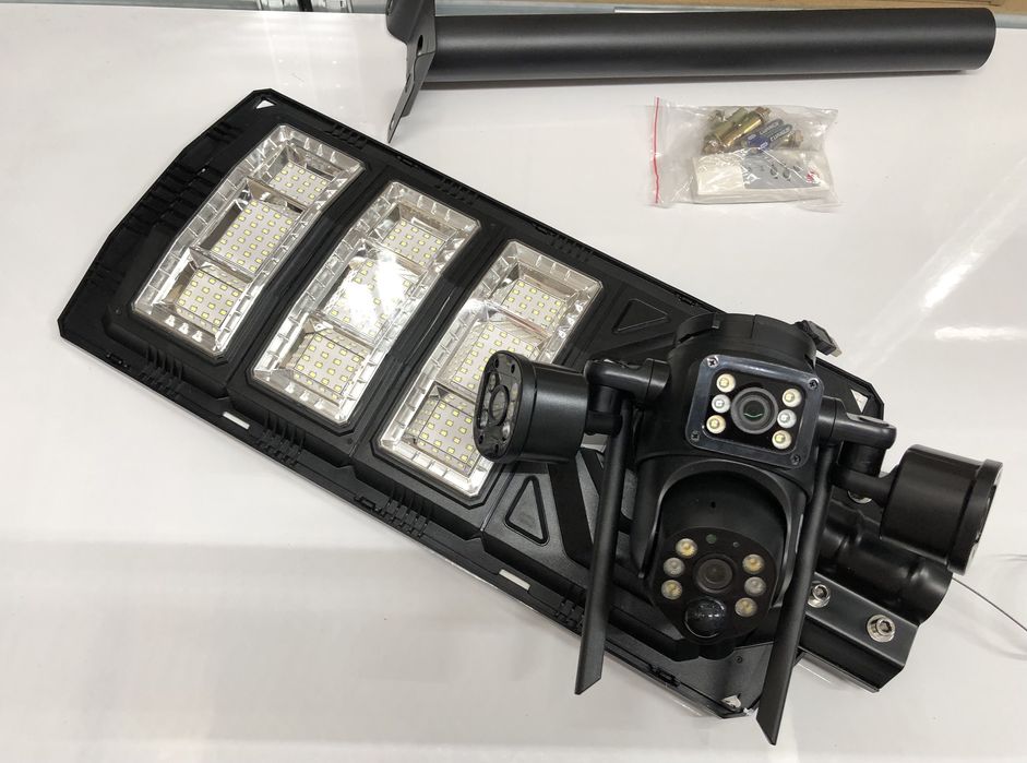 Camera Video 4G Sim Lampa Proiector Solara Supraveghere 12Mp Smart AI