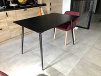 Masa extensibila neagra 120-160cm x 90cm cu picioare metalice