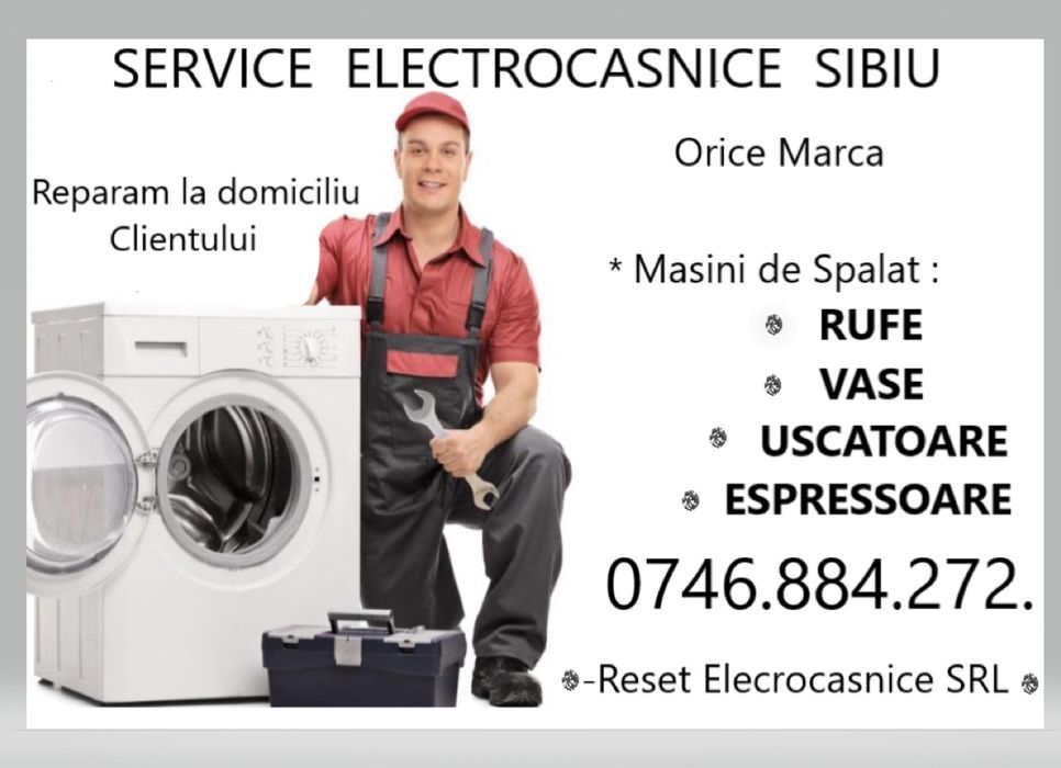 Reparatii masini de spalat Vase - Rufe - Uscatoare-Espressoare Sibiu