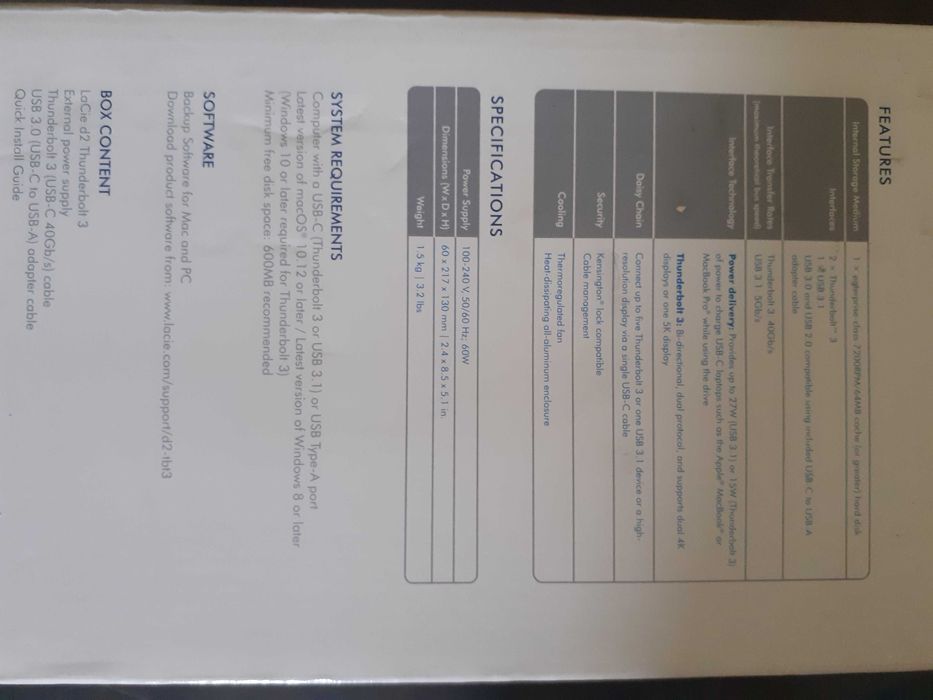 Nou! LaCie d2 Thunderbolt3, 8TB,Profesional external desktop storage