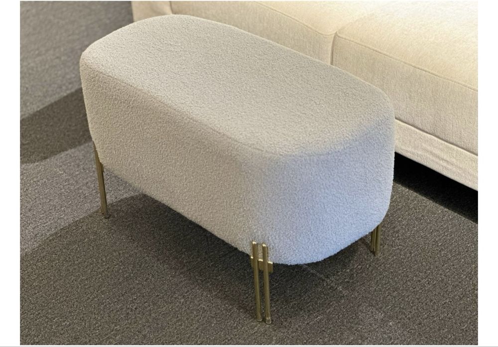 Пуф для прихожей серый, мягкий, современный дизайн