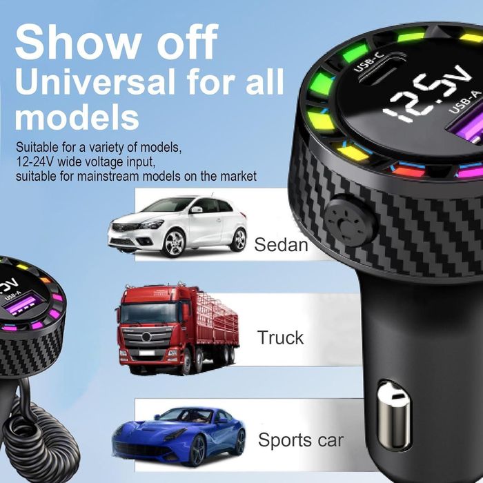 бързо зарядно за телефон в кола , usb c 2 порта адаптер за зарядно ...