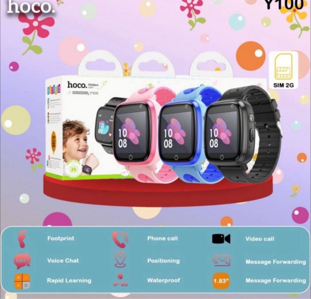 Hoco Y100 bolalar agilliy soati 2G, ip65 / Детские умные часы Носо