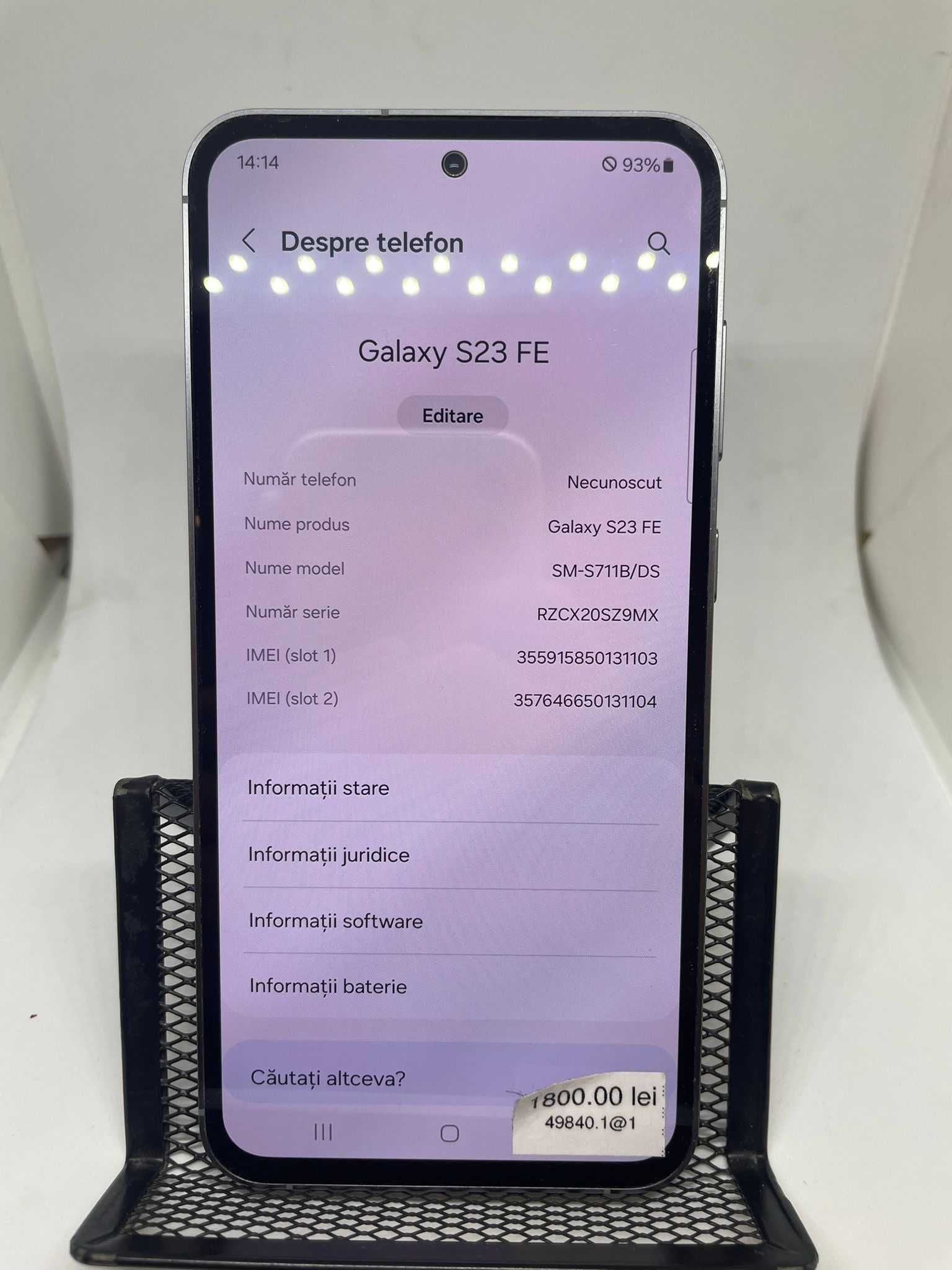 Samsung S23 FE (Ag1 Alexandru B49840) Garantie 2 Ani