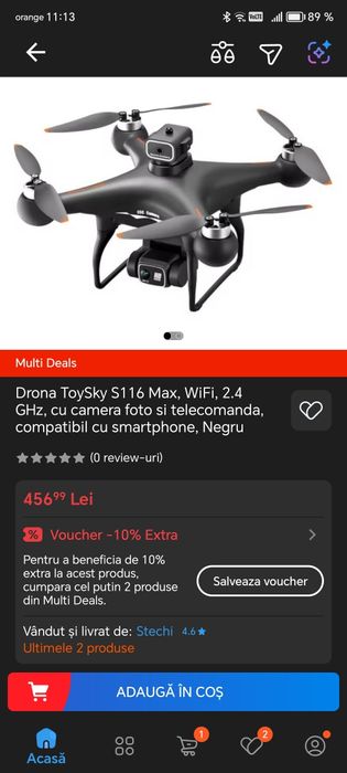 Drona ToySky S116 Max, WiFi, 2.4 GHz, cu camera foto si telecomanda