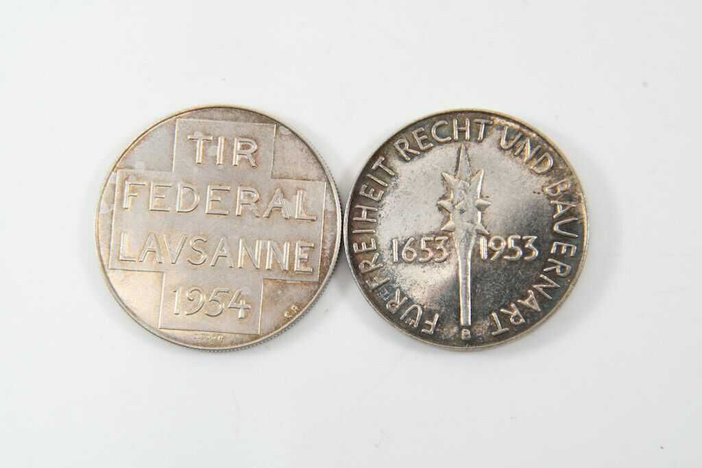 2 medalii vechi din argint