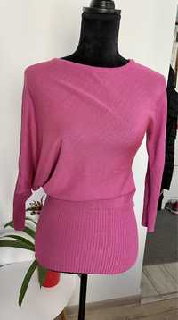 Bluza asimetrica, marime S, roz, pulover subtire