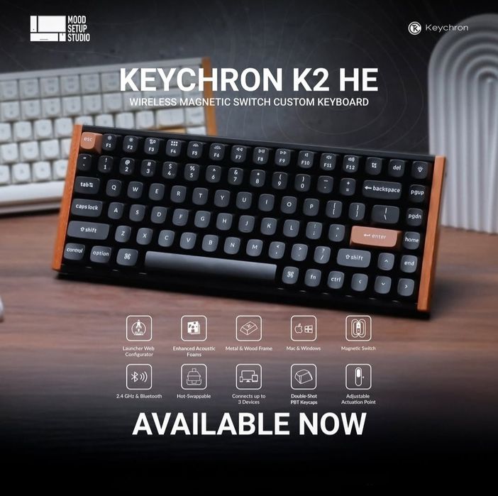 Магнитные Свитчи/РусскаяРаскладка Keychron K2 HE Клавиатура
