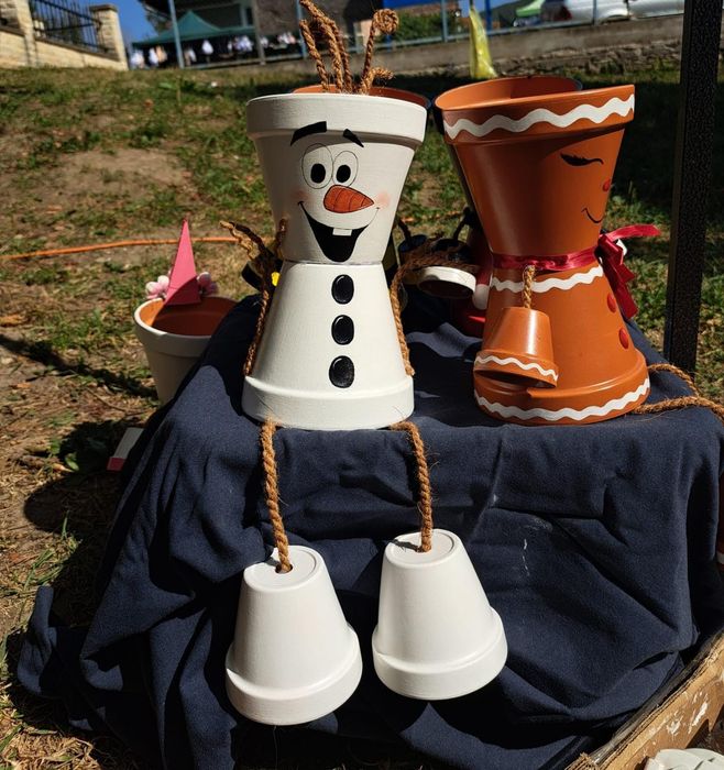 Ghiveci Olaf pictat manual