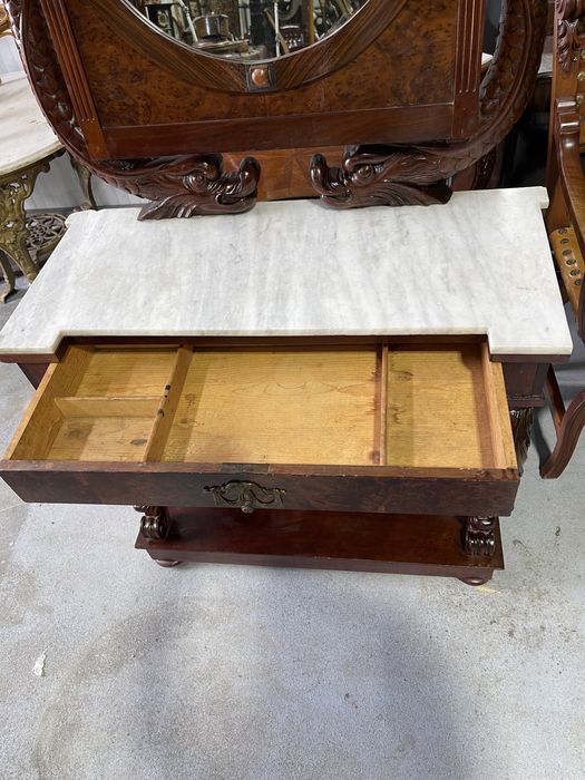 Consola Empire de perioada, din lemn masiv cu blat de marmura